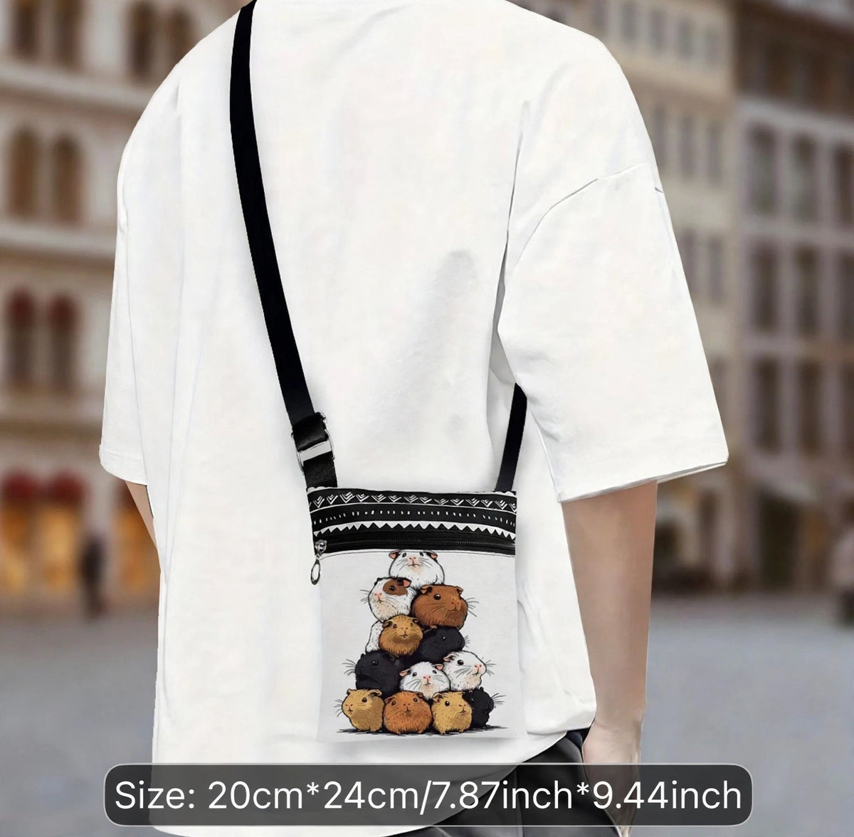Guinea Pig themed cross over shoulder bag
