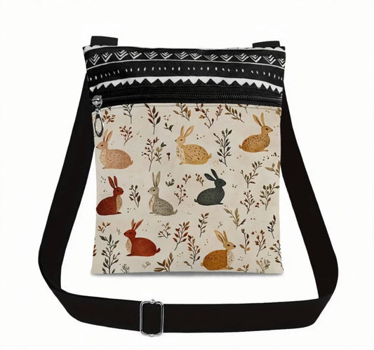 Rabbit design Cross body bag with lots of little rabbits