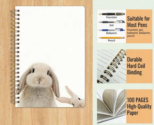 Spiral bound Notebook with cute Bunny design