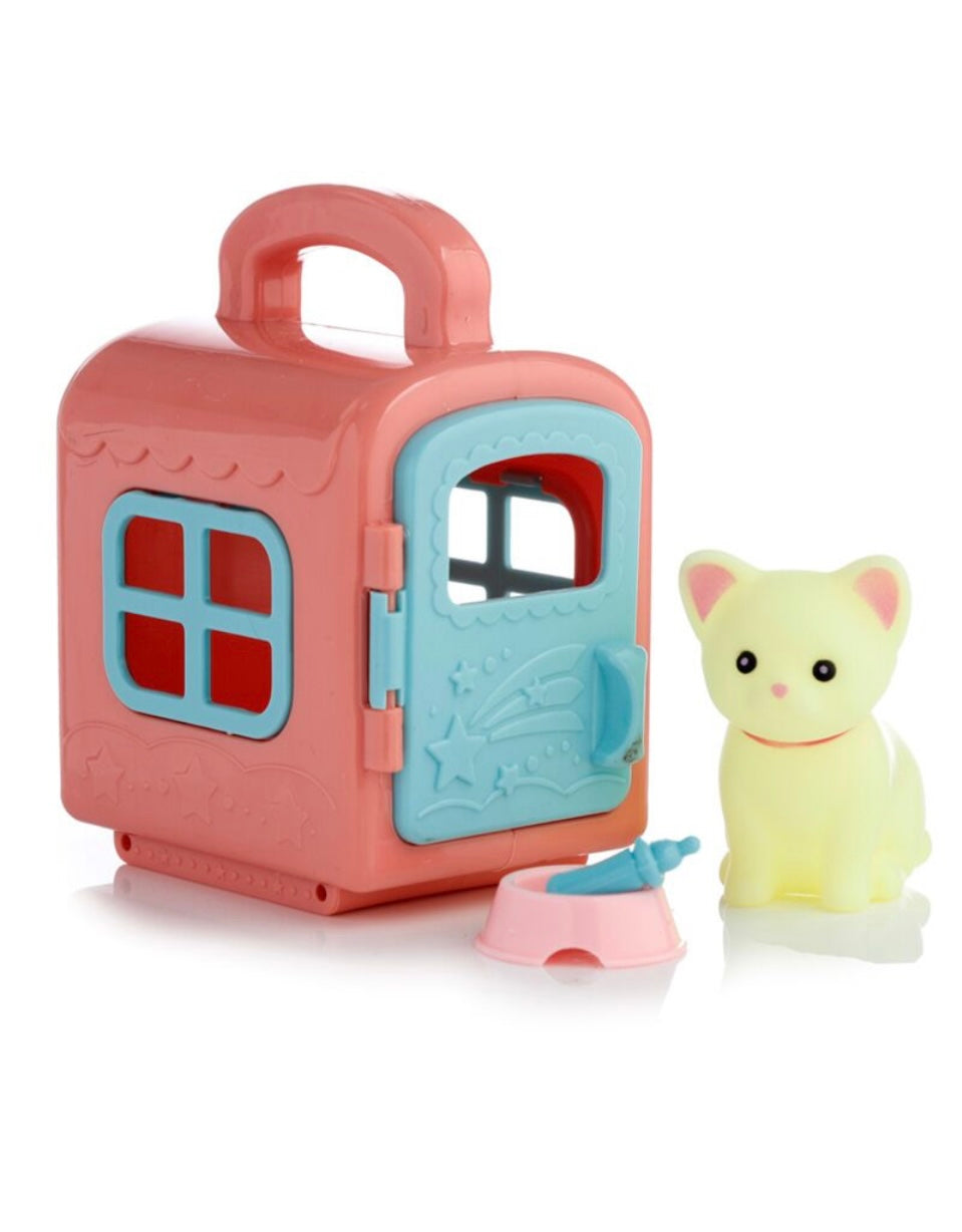 Cute Cat Carry Case Set Includes Bowl and Bottle