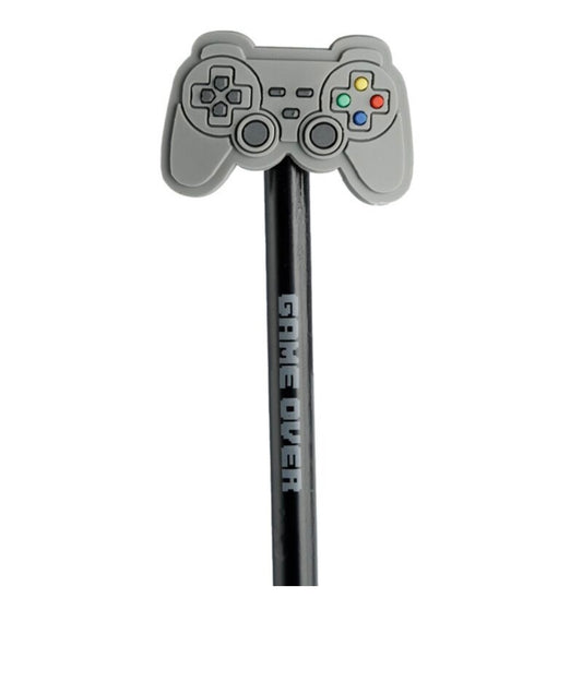 Game over pencil with topper