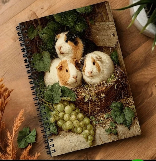 Guinea Pig design spiral bound note pad 3 little piggies