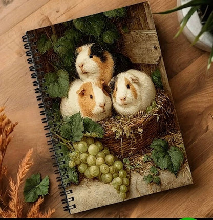 Guinea Pig design spiral bound note pad 3 little piggies