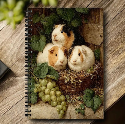 Guinea Pig design spiral bound note pad 3 little piggies