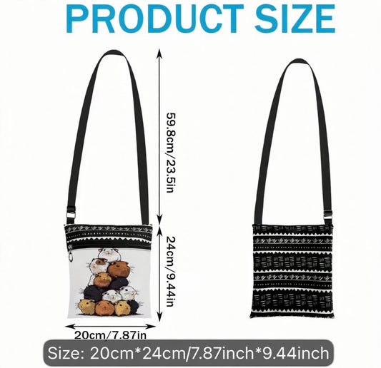 Guinea Pig themed cross over shoulder bag