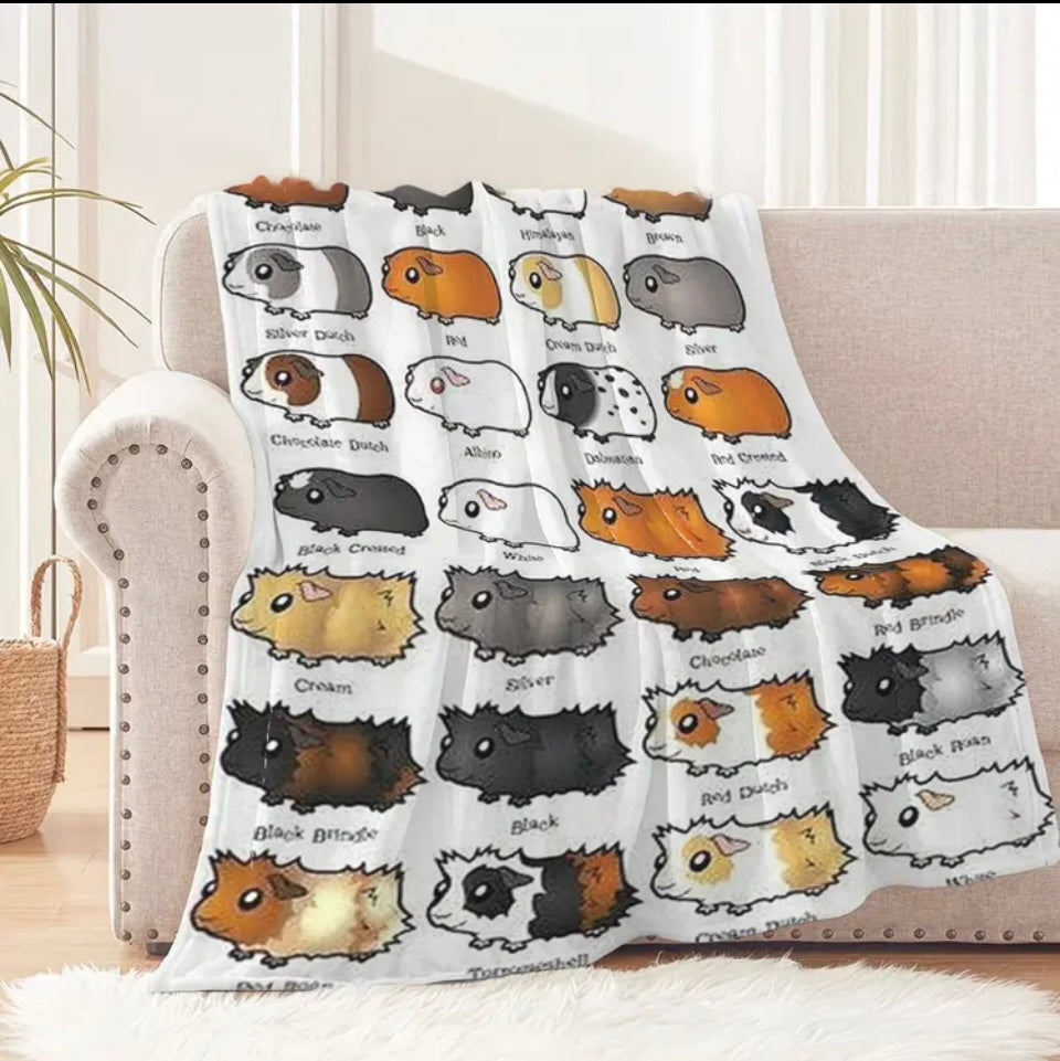 Guinea Pig fun design fleecy blanket