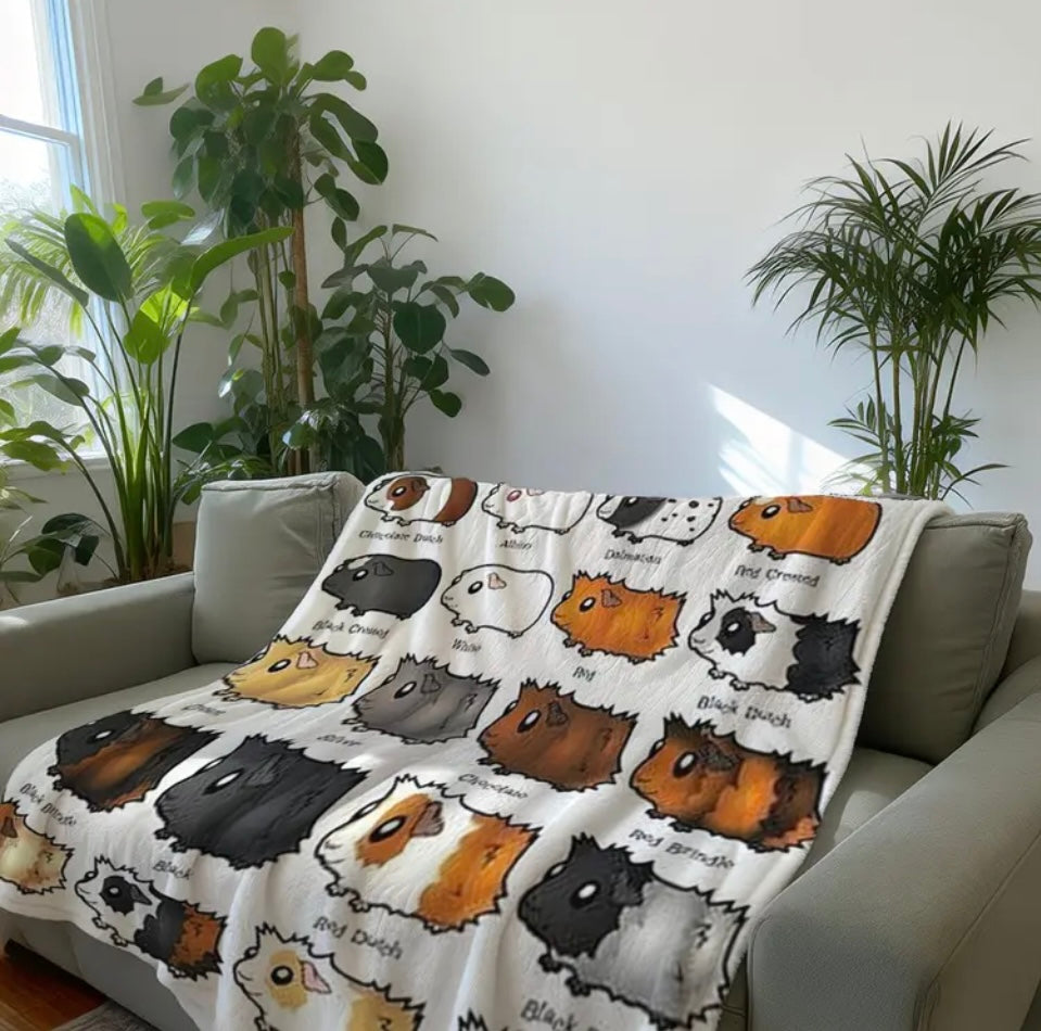 Guinea Pig fun design fleecy blanket