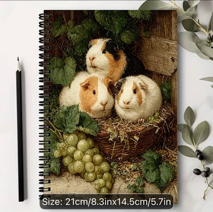Guinea Pig design spiral bound note pad 3 little piggies