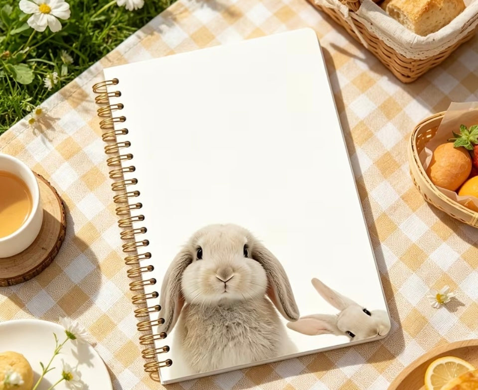 Spiral bound Notebook with cute Bunny design