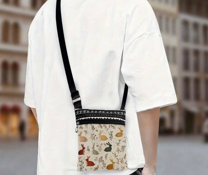 Rabbit design Cross body bag with lots of little rabbits