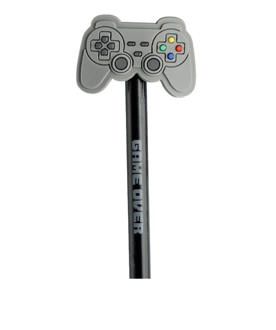 Game over pencil with topper