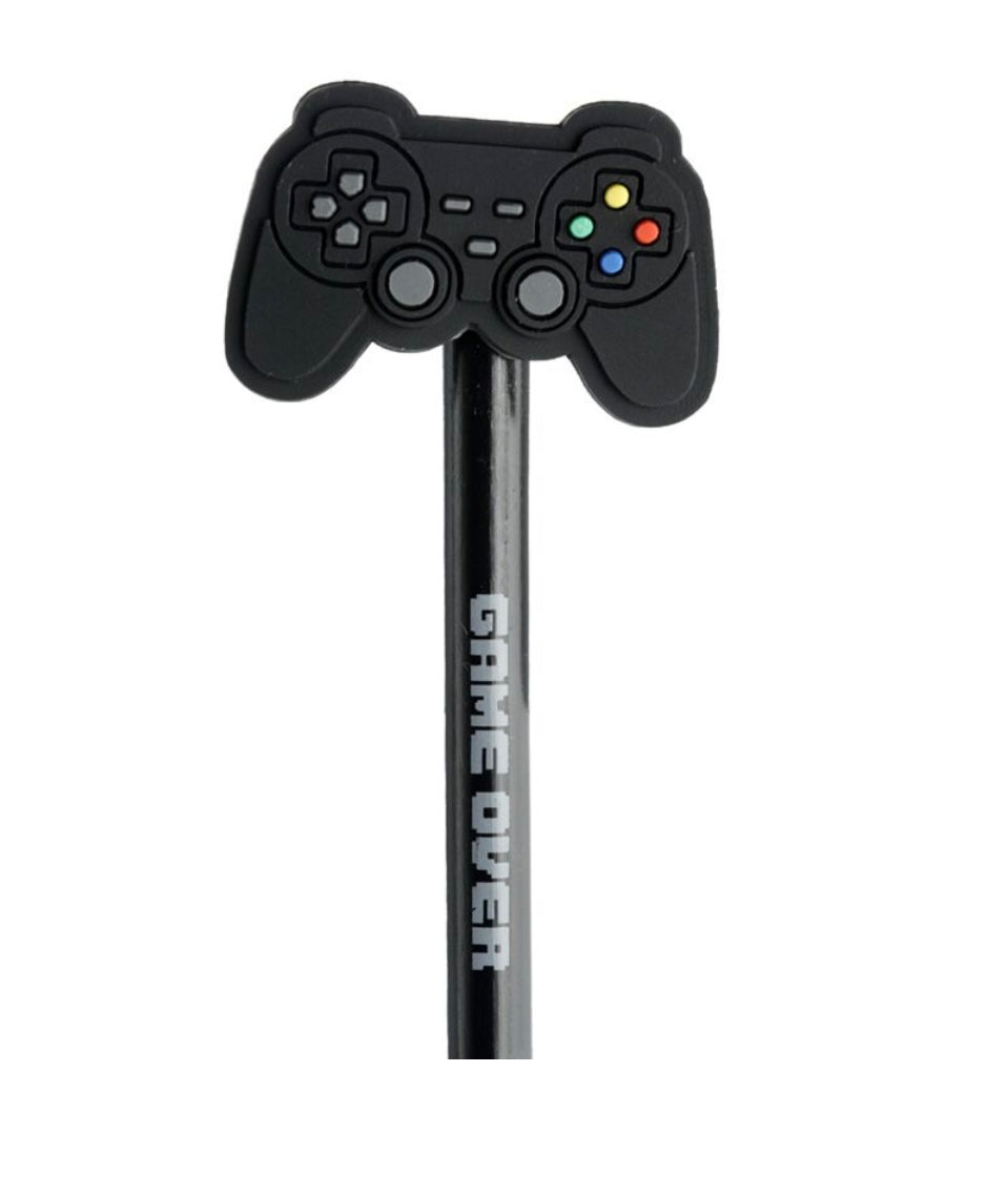 Game over pencil with topper